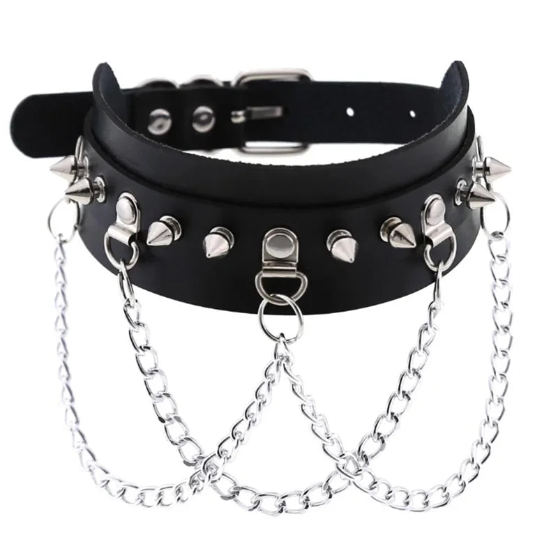 1pc Harajuku Gothic Spike Rivet Star Necklaces Collares Hip Hop Rock