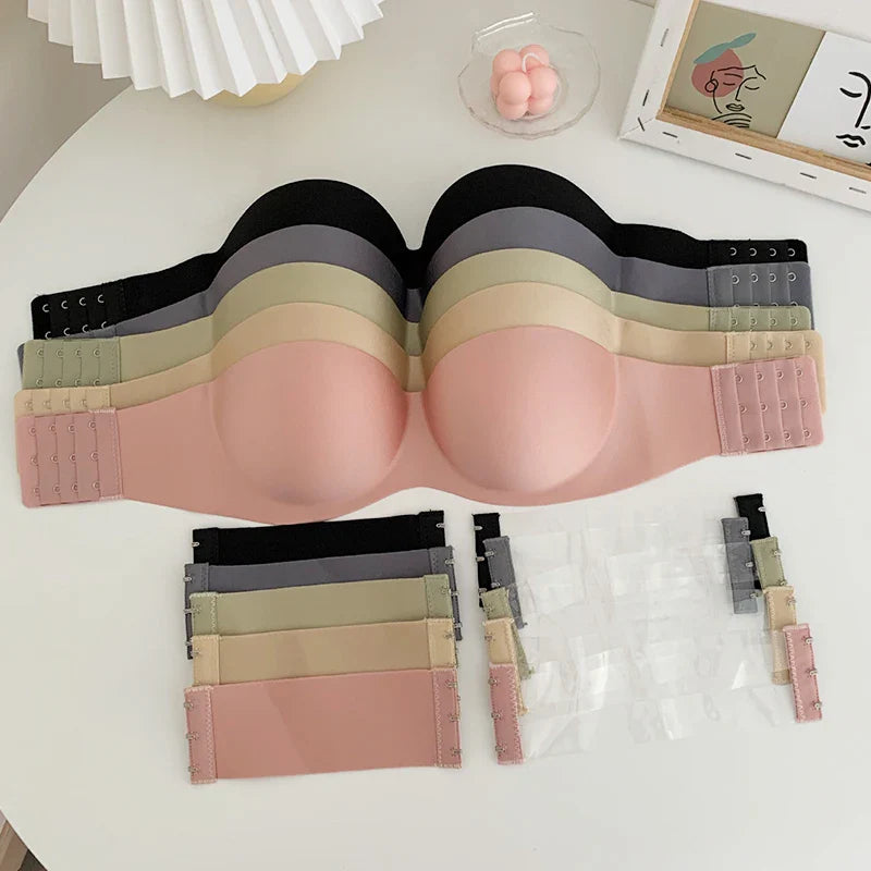 Front Closure Sexy Push Up Bra Invisible Female Brassiere Strapless Seamless.