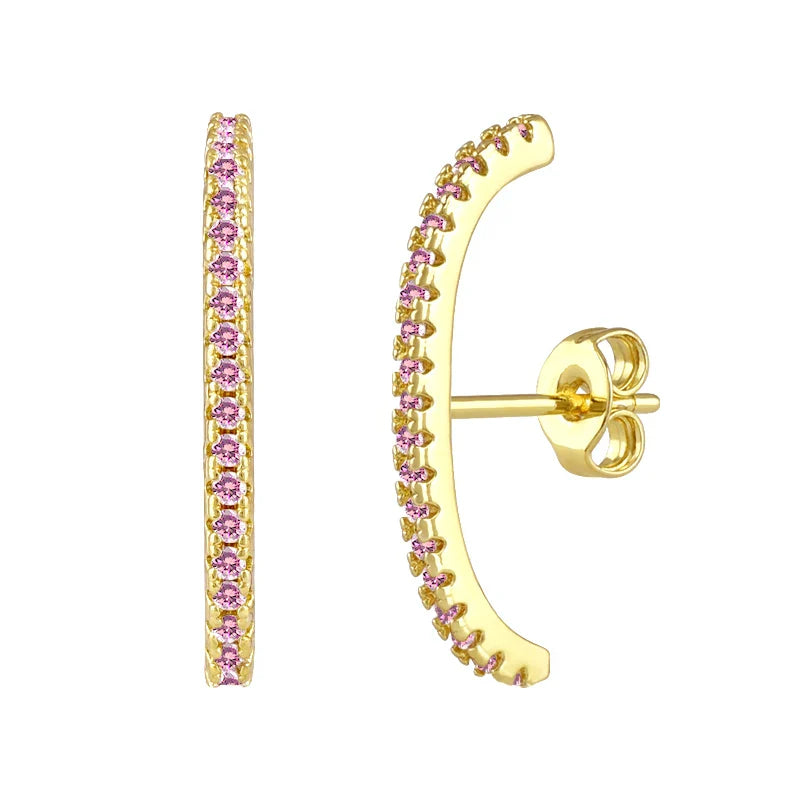 Cartilage 925 Silver Earrings Fashion C-shaped Zircon ear studs European American Geometric Piercing Earrings For Women Jewelry