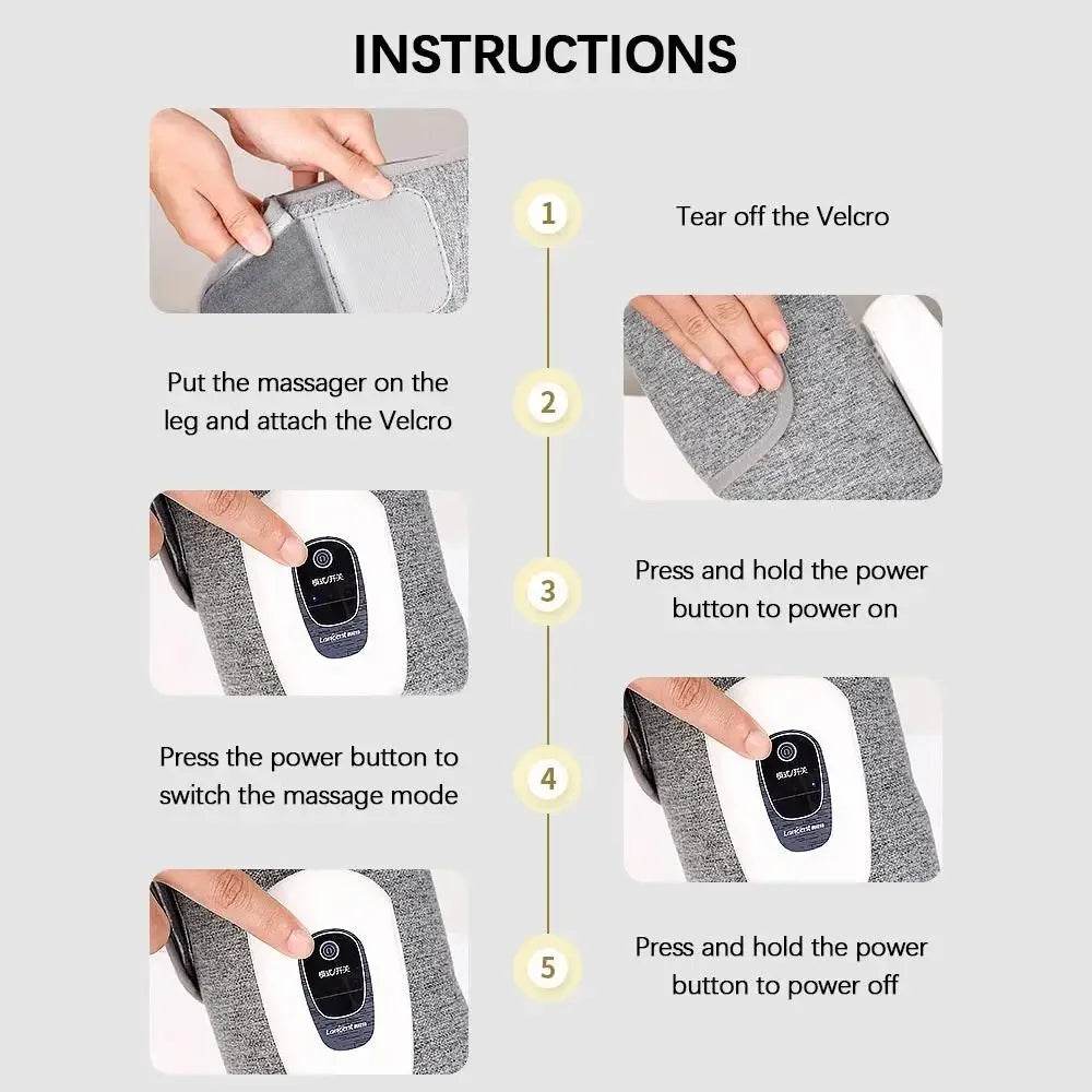 Wireless Rechargeable Electric Leg Massager Air Compression