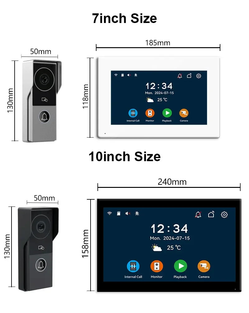 ANJIELO 2‑Wire Video Intercom Doorbell System 1080P Visiophone for Home Metal Door Phone,Support IP Camera,Tuya Smart Security V