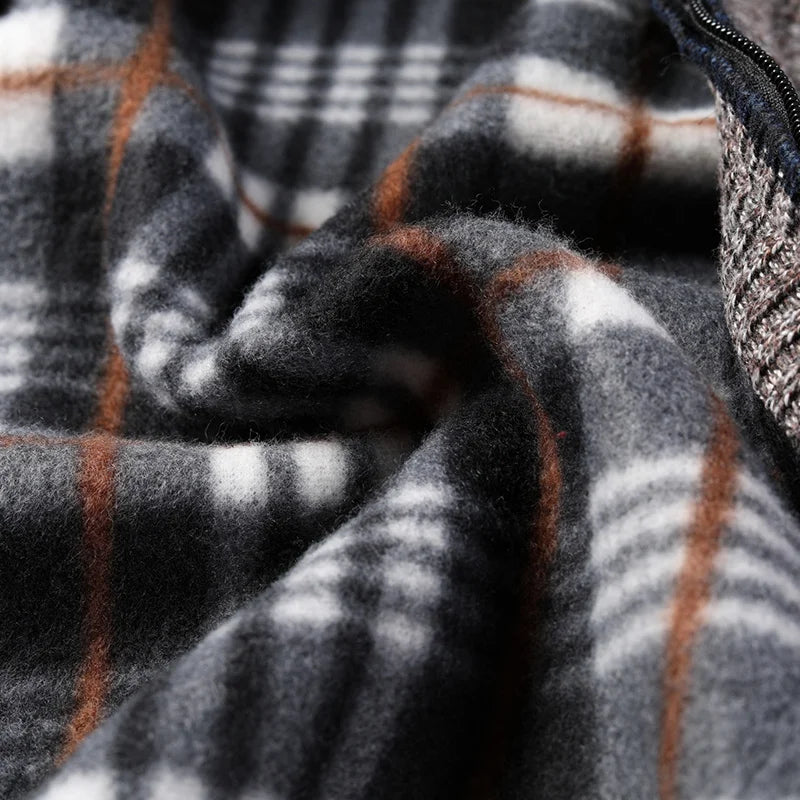 Autumn Winter Warm Cardigan Men Fleece Sweaters, Full Zip Jackets Slim Fit Luxury Brand Knitted Sweater.