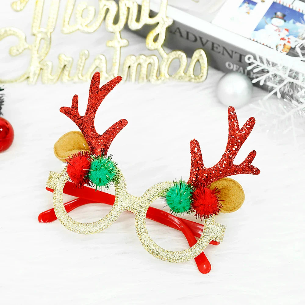 1 Pack Merry Christmas Glasses Santa Claus Snowman Antlers Christmas Tree Christmas Decoration Photo Prop Children New Year Gift
