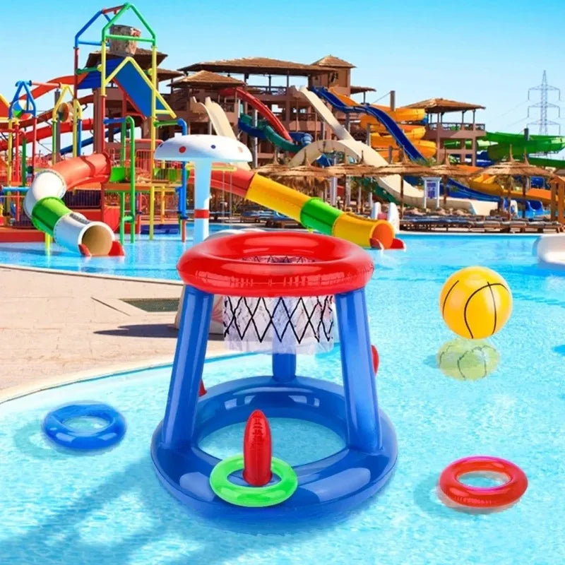 Outdoor Swimming Water Toy Water Basketball Stand Inflatable Floating Swimming Floating Pool Toy Beach Fun Summer Pool Tool