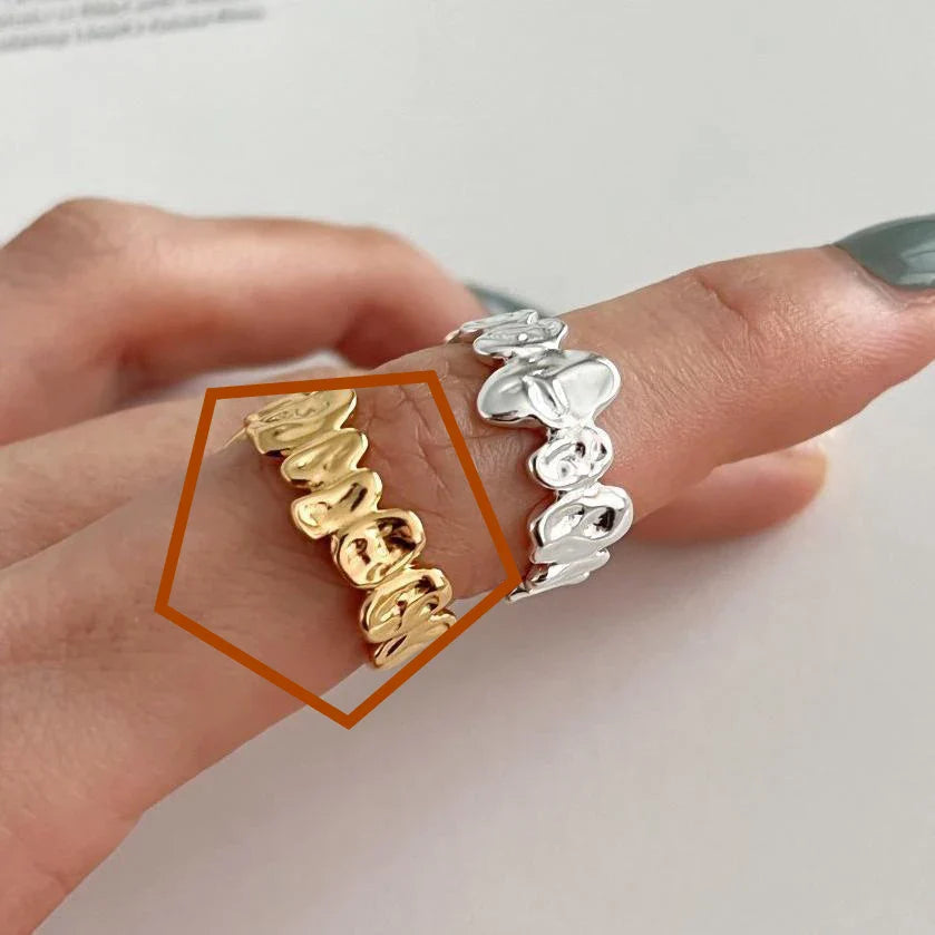925 Sterling Silver Open Finger Mobius Ring Twist for Women Golden Rock Punk Lines Stackable Jewelry Gift Dropship Wholesale