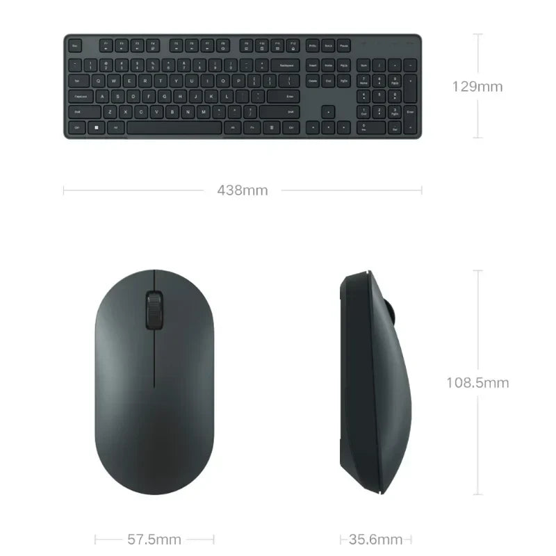 Original Xiaomi Wireless Keyboard & Mouse Set 2 104 keys Keyboard 2.4 GHz USB Receiver Mouse for PC Windows 10