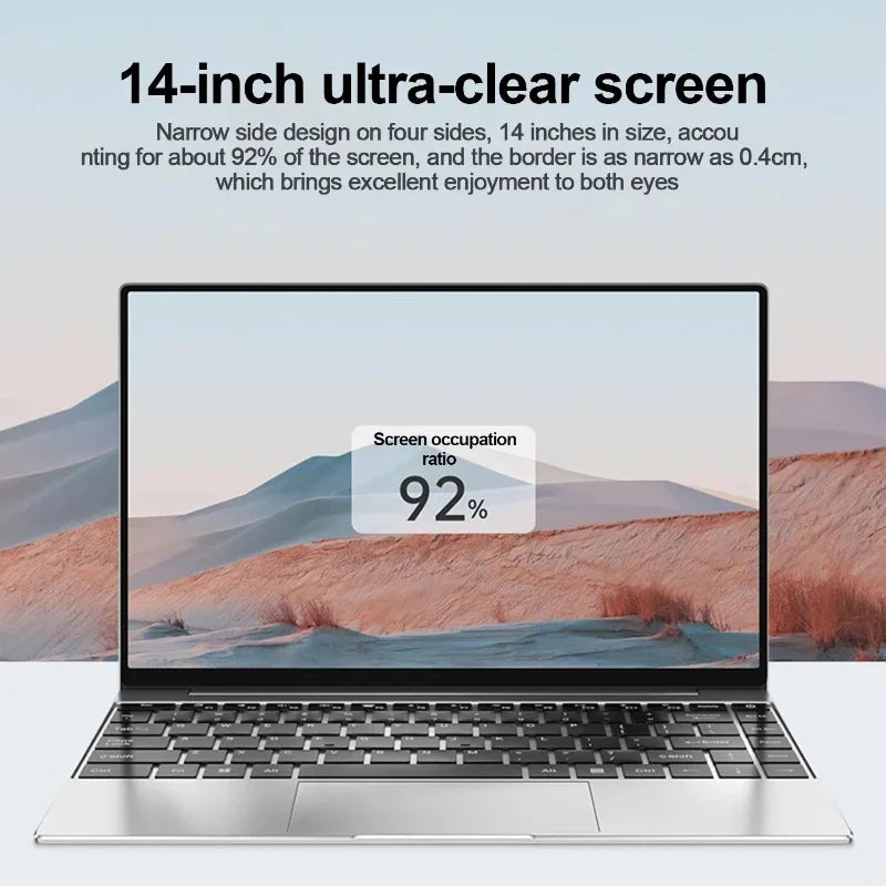 14.1" Ultra Slim Laptop Intel I9-10980HK Win11 Pro 16GB 2TB SSD FHD WiFi6 BT5.2 Gaming Office Student Portable Notebook