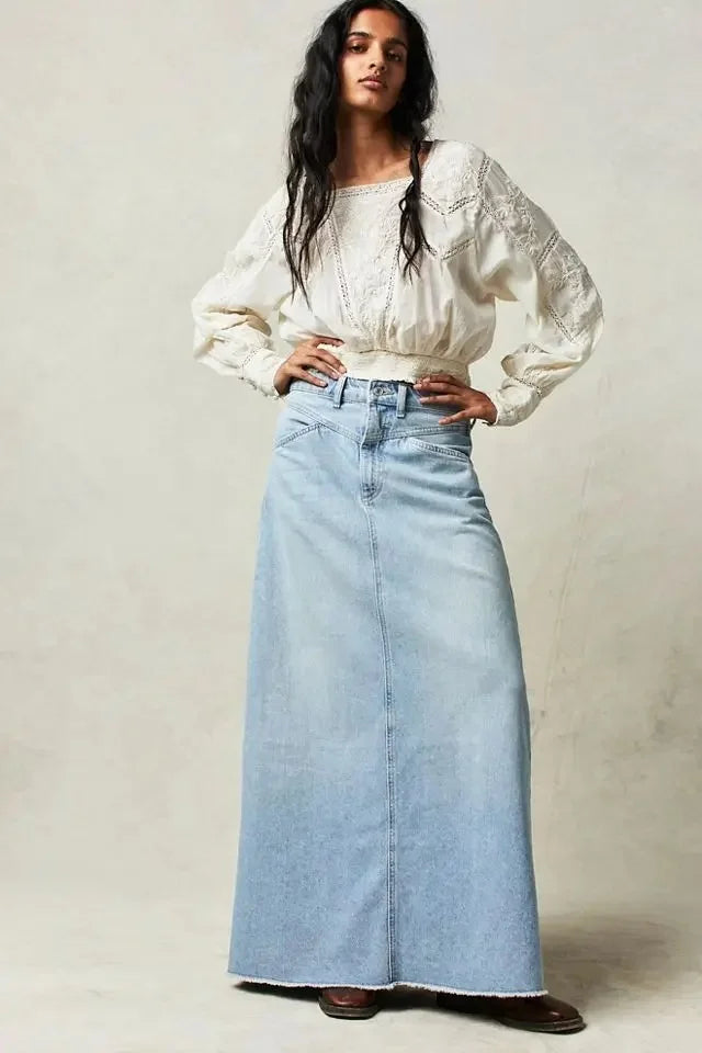 Loose Casual Summer Denim Skirt, Comfortable, Breathable, Summer Skirt.
