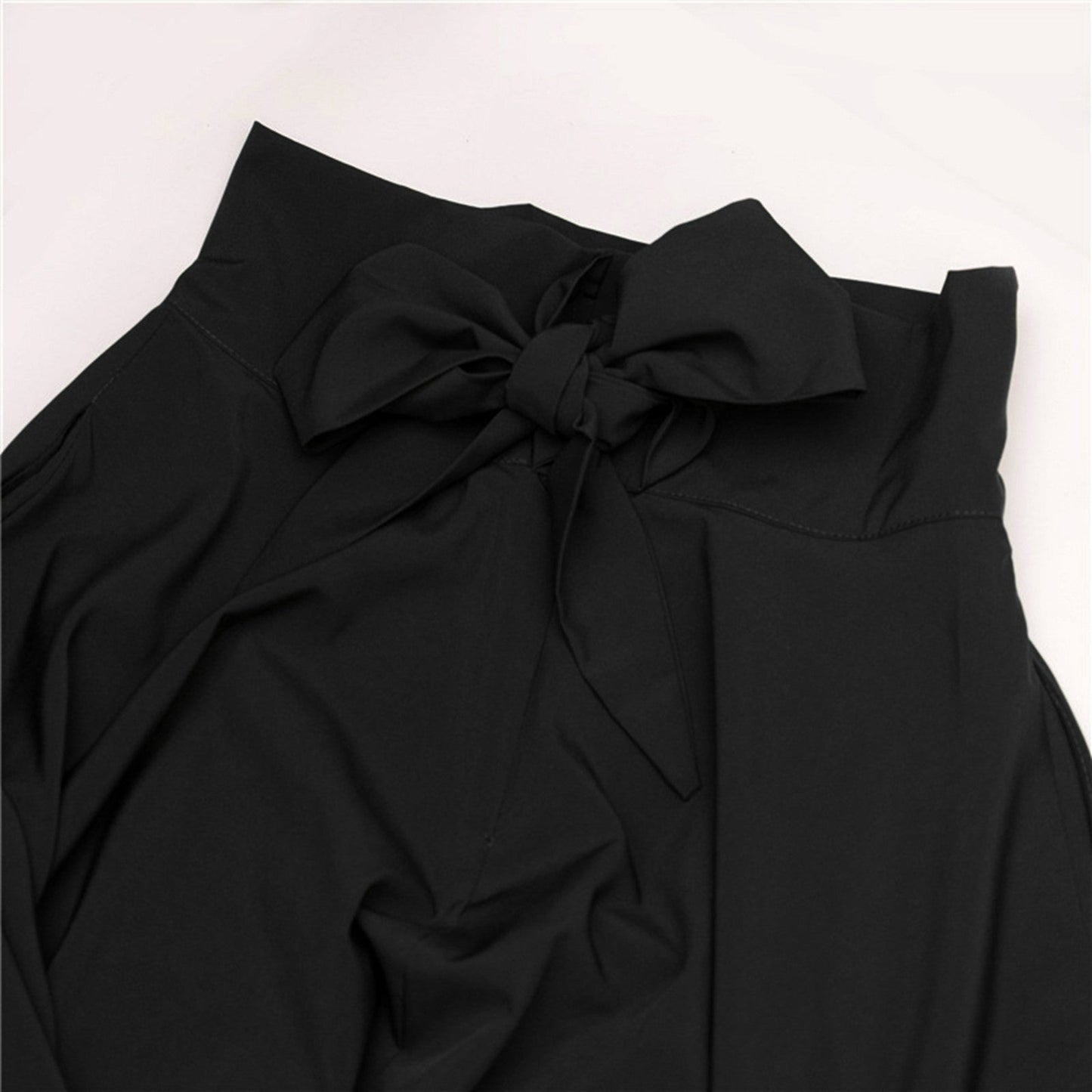 Elegant Bowknot Long Skirts 2024 New High Waist Umbrella Pleated Skirts Spring Solid Ladies Female Big Swing A Line Skirt Faldas