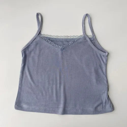 Camisole women's tops Summer short tops 2021 new Vintage lace slim warm joker ladies bottoming cute tops for women Camis