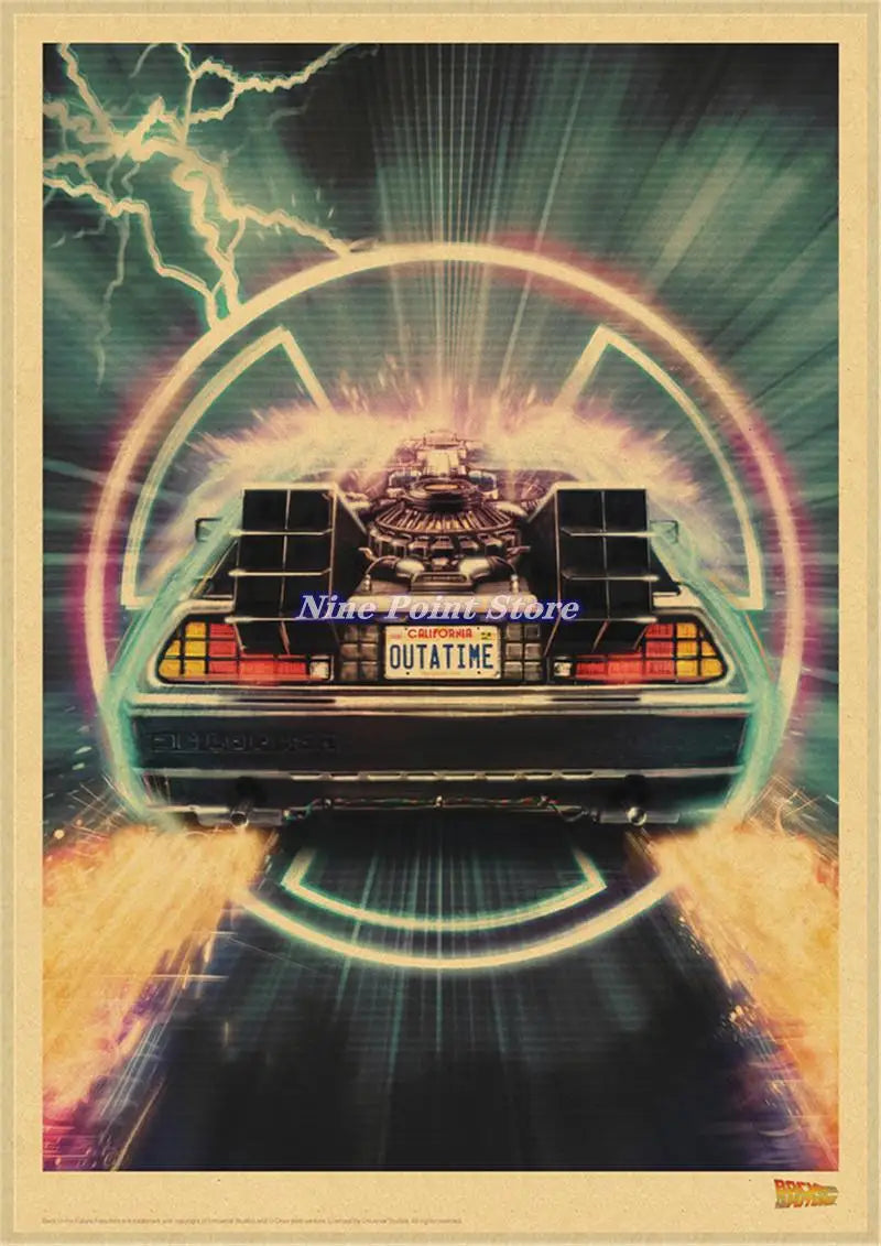 Back to The Future Retro Kraft Poster Decorative DIY Wall Canvas Sticker Home Bar Art Posters Decor