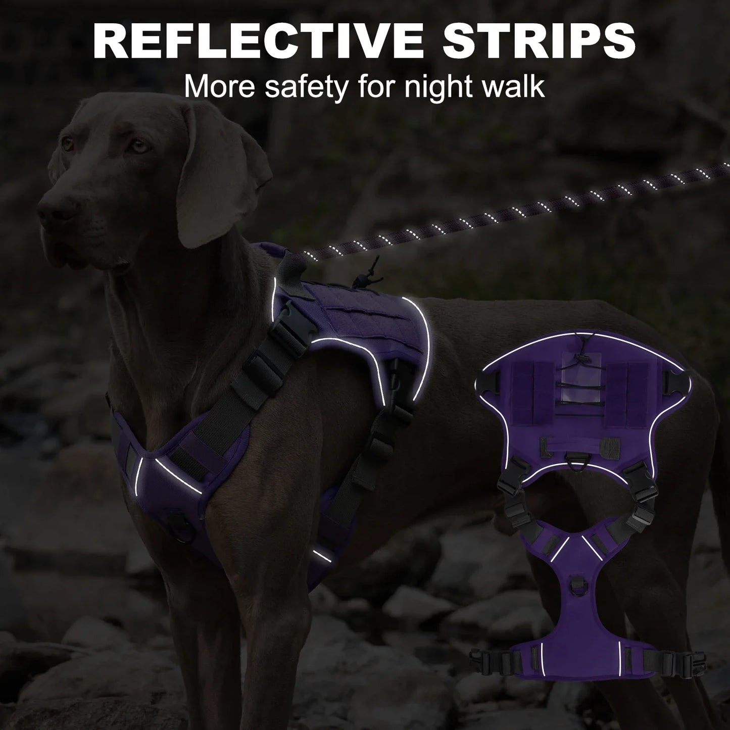 Tactical Dog Harness for Small Medium Large Dogs No Pull Adjustable Pet Harness Reflective Working Training Easy Control Vest