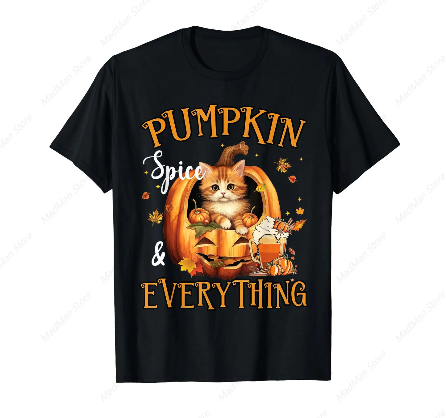 Pumpkin Spice Everything Shirt Cat Lover Cute Autumn Fall T-Shirt