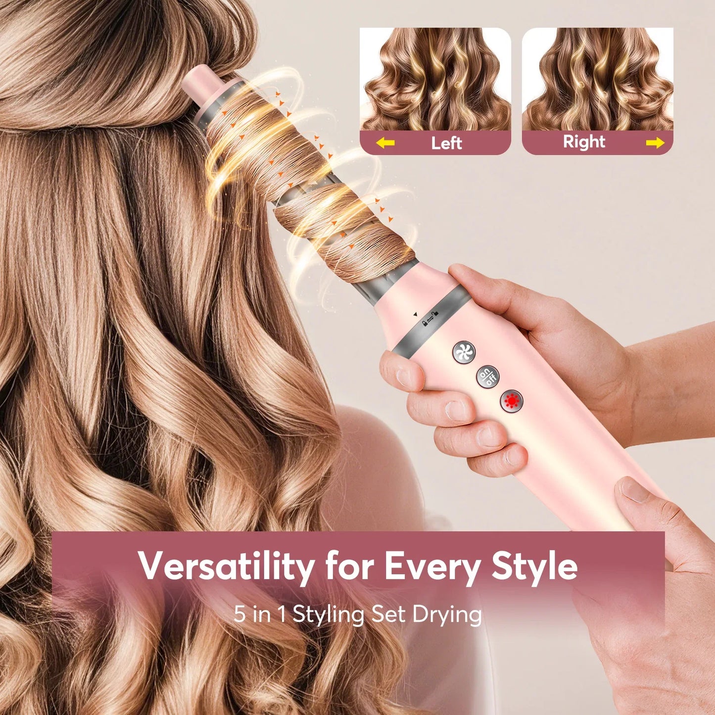 5 in 1 High-Speed Hot Air Styler Frizz-Free Fast Drying No Heat Damage