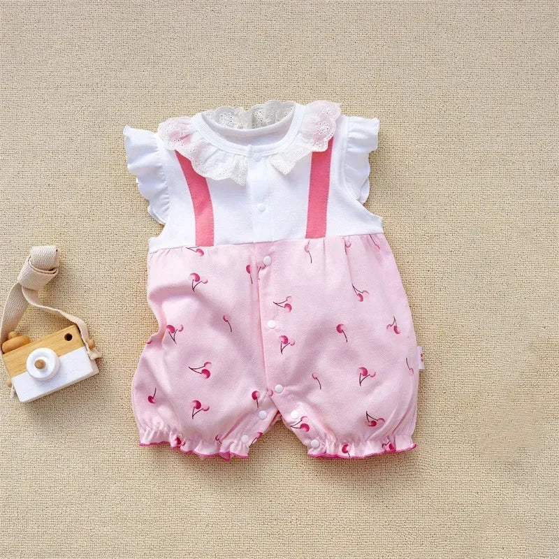 3-18 Month Baby Summer Clothes Rompers Girls Overalls Short Sleeve