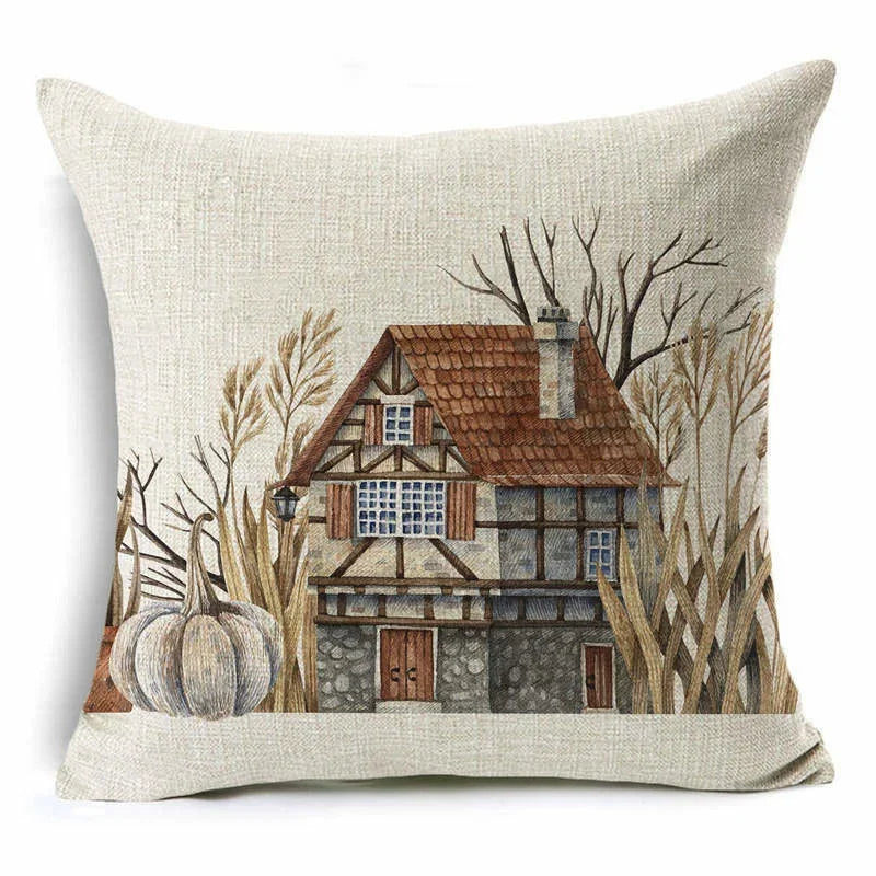 Thanksgiving Pumpkin Plant Pillowcases Linen Decor Throw Cushion Cover For Car Sofa Pillowcase Outdoor Garden Home Decoration