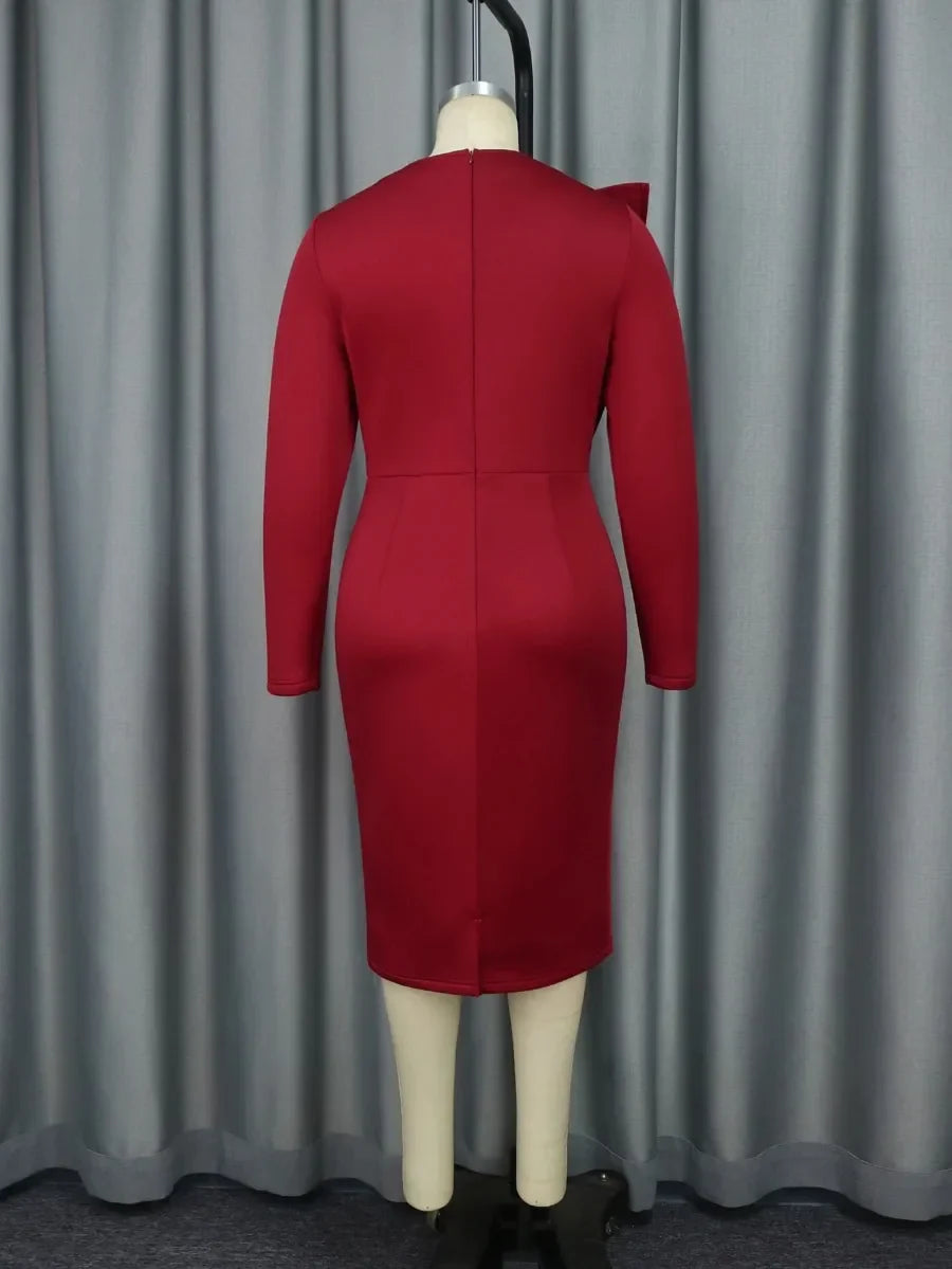 Elegant Church Dresses for Women, Party Bodycon Long Sleeves with Lace , Classy Occasion.