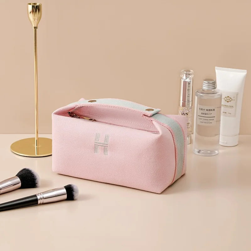 Travel Large Bag Storage Organize Beauty Canvas Waterproof Cosmetic Portable Dustproof Bag Handbag MakeUp Case Female Wash Kit
