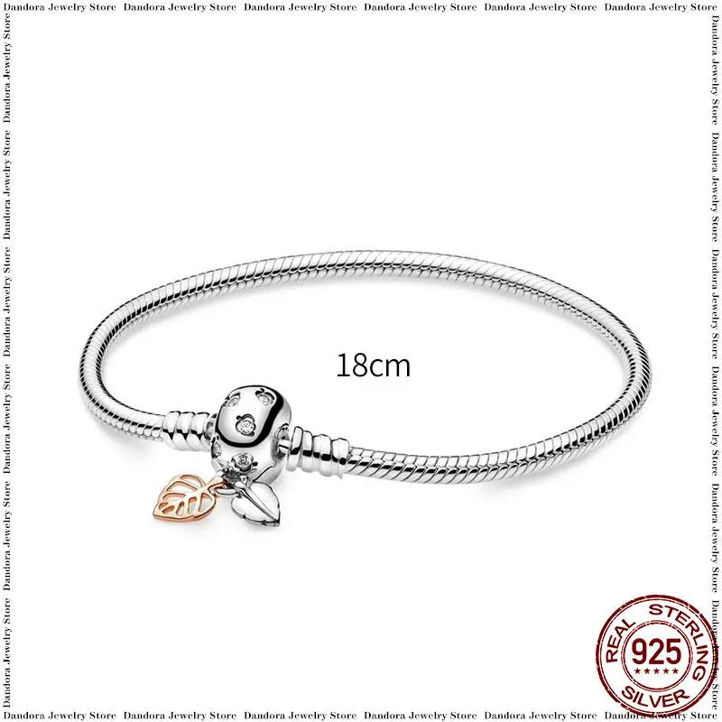 New in 925 Sterling Silver Snake Chain Charm Bracelet Fits Original Brand Pendant Charm Bead For Women Heart Bracelets Jewelry