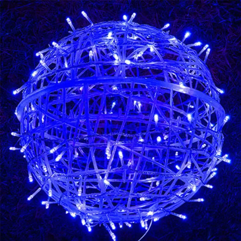 LED String Lights Christmas Tree Decoration 30CM 20CM Rattan Ball Hanging Lamp Holiday Wedding Fairy Garland Light Outdoor Home