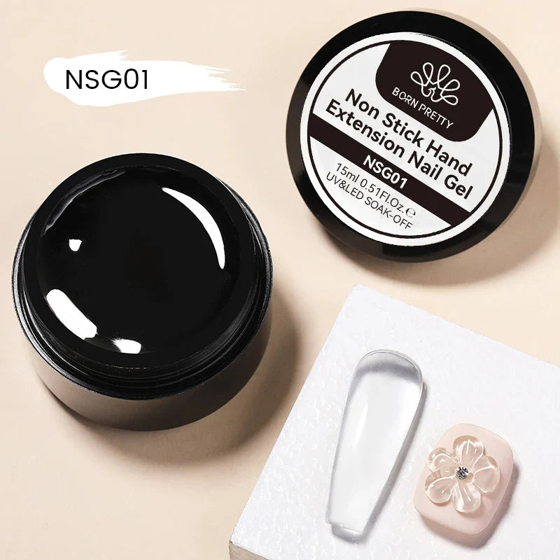 BORN PRETTY Non Stick Hand Solid Extension Nail Gel Polish Clear Pink Nude Aurora Luminous 3D Modeling Carving Nail  Gel