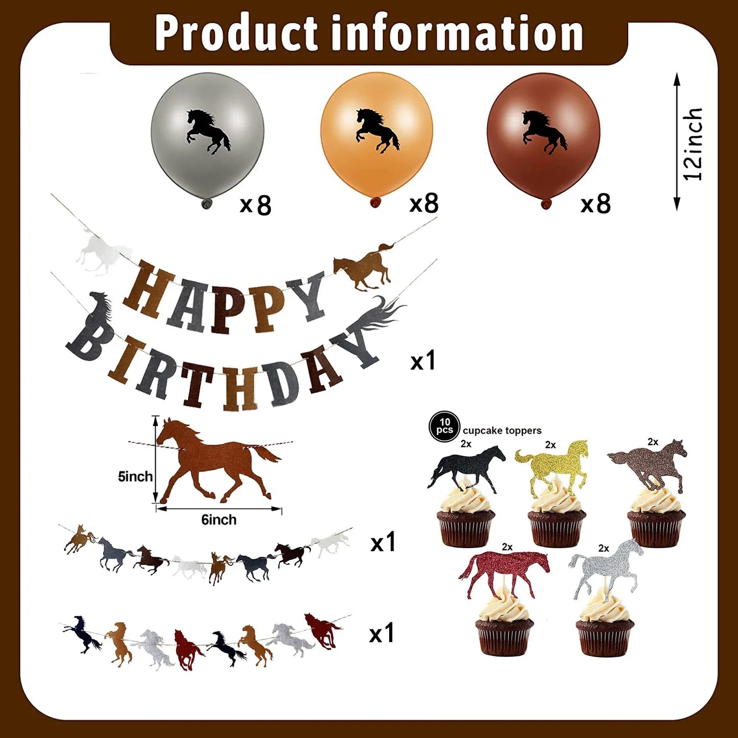 Horse Pony Disposable Party Supplies Plates Cups Napkins Cake