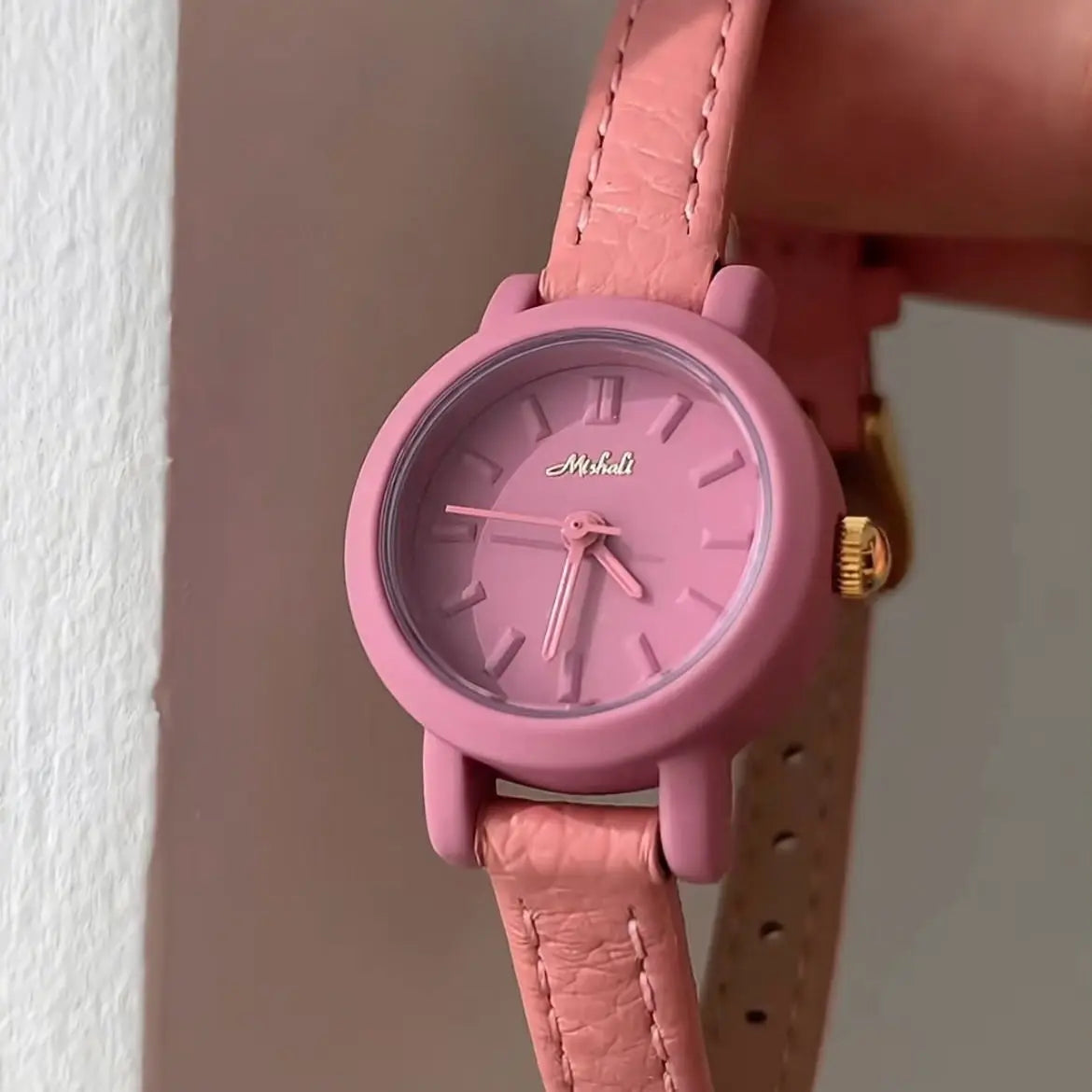 New popular women's watches candy colored  Genuine Leather  belts Girl cute lady watches student watches small round