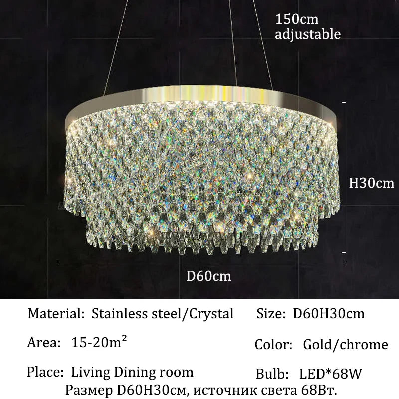 Luxury Crystal Chandelier Light Ceiling Hanging Lamps Home Decoration Dining Room Chandeliers Lights Lighting for Living Room