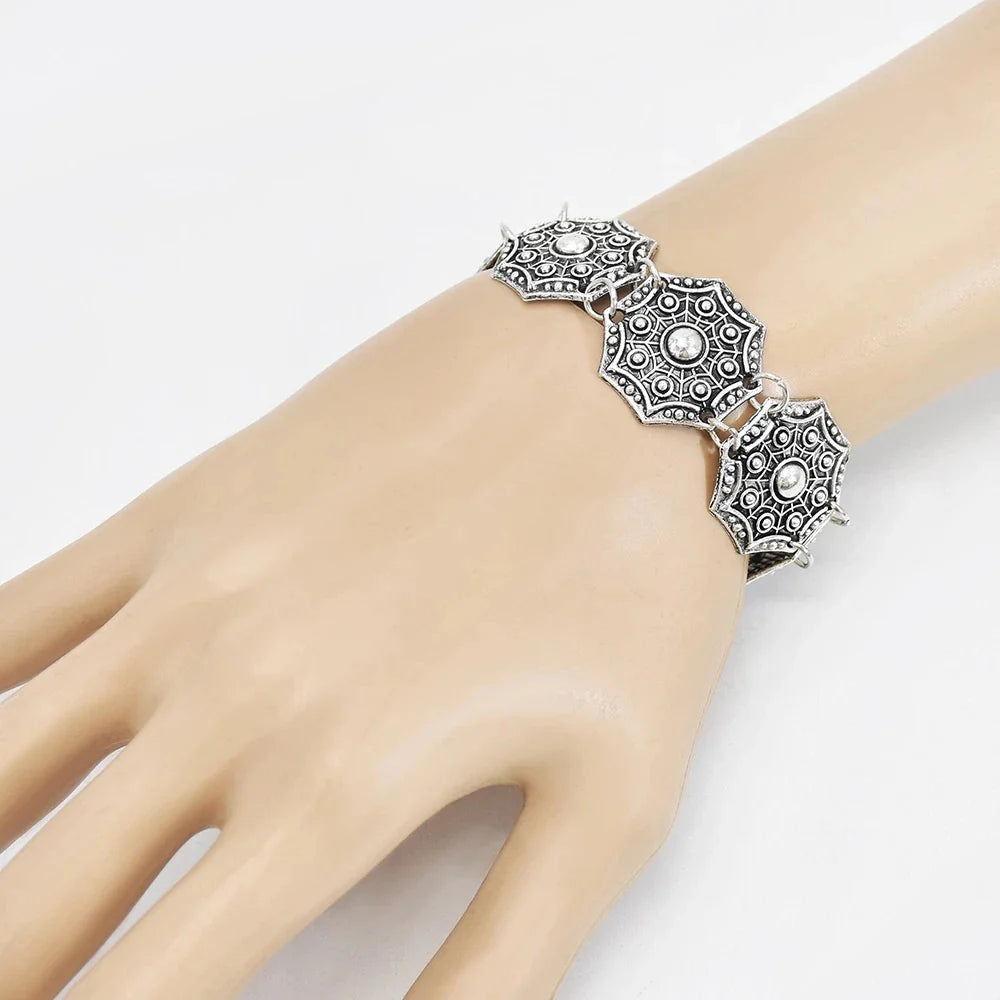 Bohemian Vintage Hollow Flower Finger Bracelet For Women Festival Turkish Slave Bracelets Beach Gypsy Tribal Bangle Sexy Jewelry