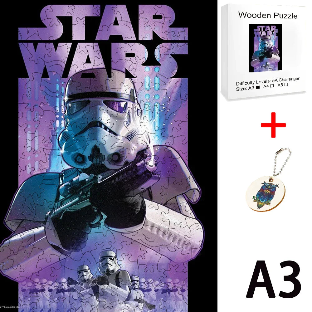 Star Wars Wooden Puzzle Board Games for Children Hobby Jigsaw Table Game Craft Toys Diy Fidget Christmas Building Blocks Model
