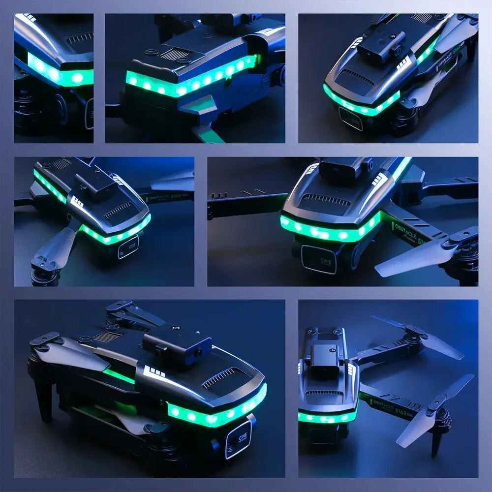 S162 Drone HD 4K Dual Camera 360°Intelligent Obstacle Avoidance Full Flashing Light Belt Falling Collision Resistance Quadcopte