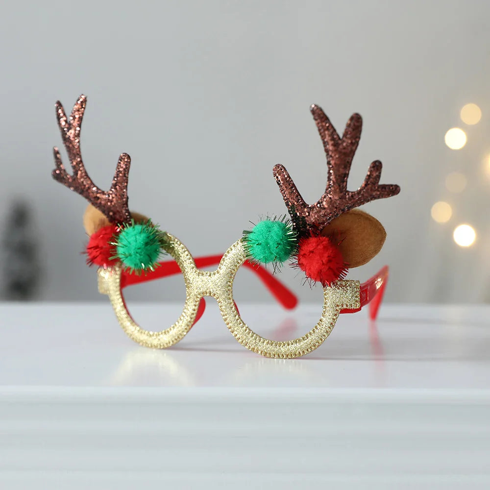 1 Pack Merry Christmas Glasses Santa Claus Snowman Antlers Christmas Tree Christmas Decoration Photo Prop Children New Year Gift