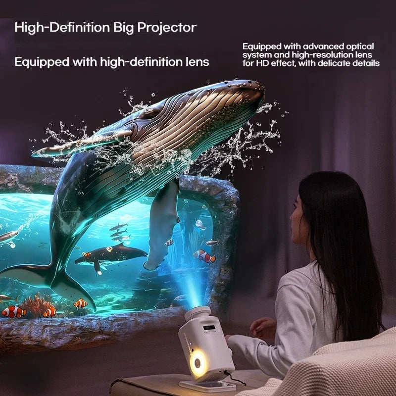 Holographic Star Projector: 60 Dynamic Scenes, 3D HD Floating, Home Cinema Effect, Kids Bedroom Light