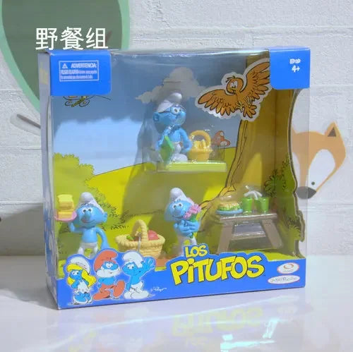 Children Play House Toy Smurf Mushroom House Doll Articulated Movable Nostalgic Animated Hand Puppet Ornaments Nostalgic Toy