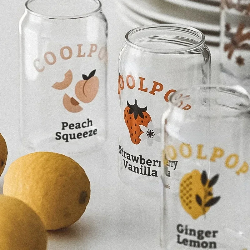 Creative Can Shape Glass Cup Tea Juice Milk Coffee Mug Wine Glass Drink Cup Borosilicate Glass Drinkware Glasses Mug Tumblers