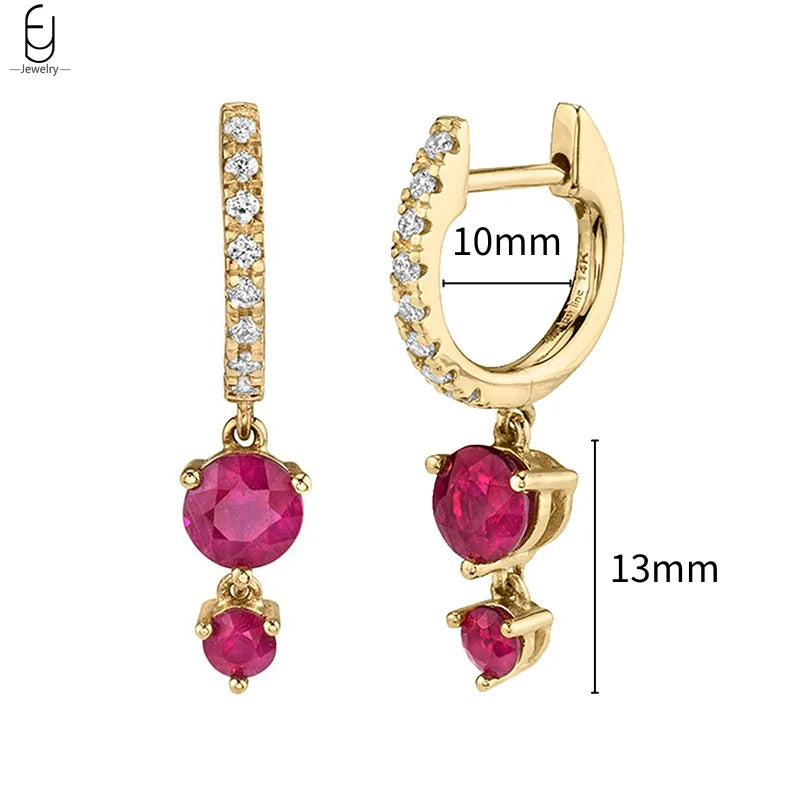 925 Sterling Silver Needle Rose Red Crystal Stud Earrings For Women Water Drop/Heart Pendant Gold Earrings Fashion Jewelry Gifts