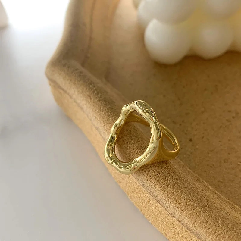 925 Sterling Silver Open Finger Mobius Ring Twist for Women Golden Rock Punk Lines Stackable Jewelry Gift Dropship Wholesale