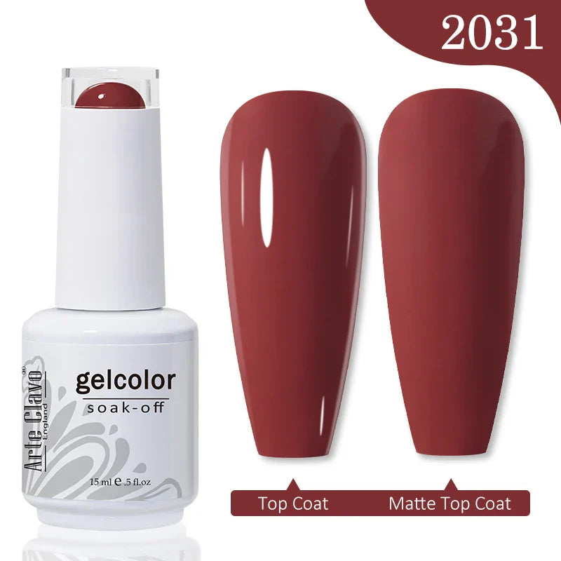 Arte Clavo Autumn Winter Series Jelly Gel Nail Polish 15ml LED Nail Gel Hybrid Varnish Matt Top Base Coat Nail Art Gellak Primer