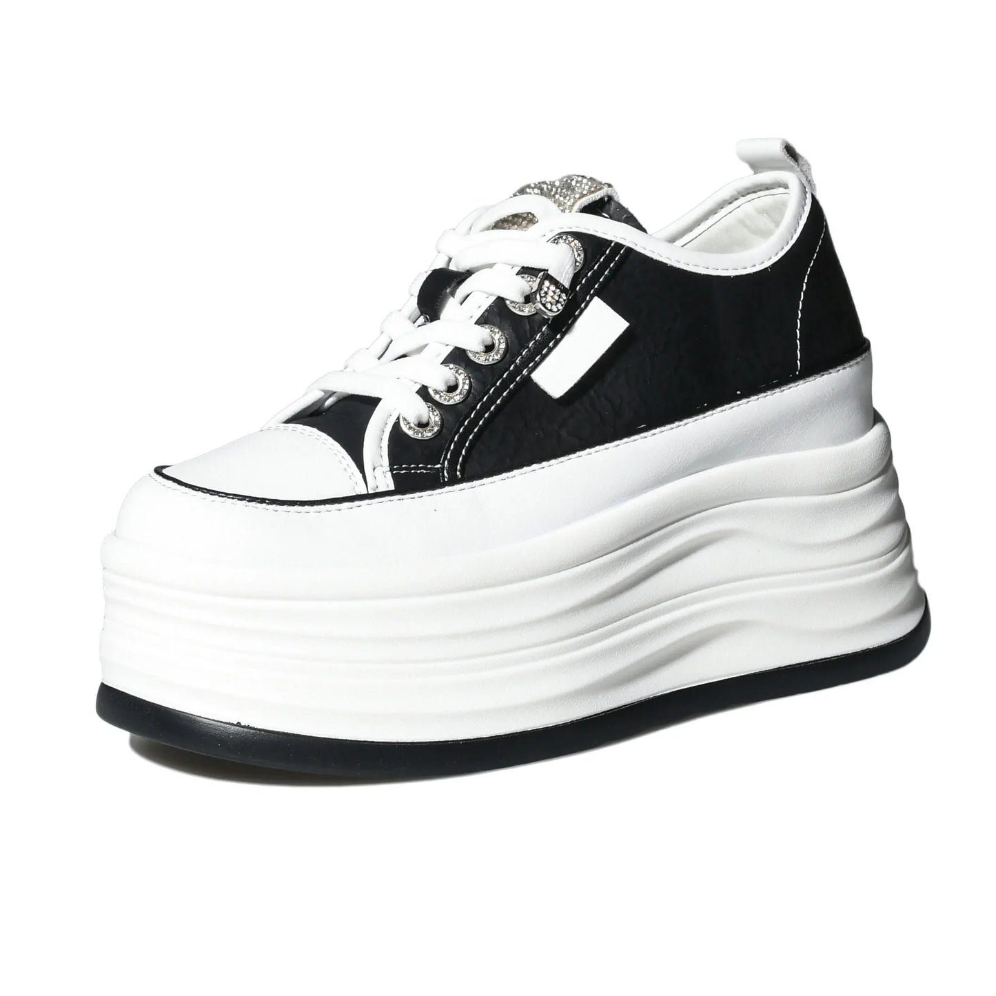 Fujin Hidden Heel Shoes High Platform shoes 9cm 3 inch comfortable sneakers for women Vulcanized Shoes Chunky Wedge Casual Shoes