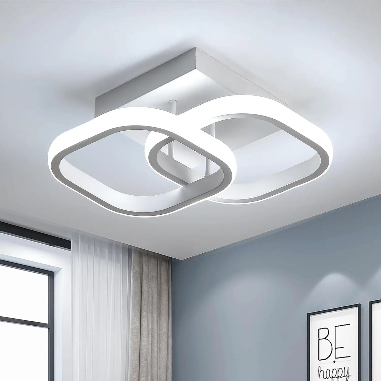 Modern LED Ceiling Lights Square Aisle Lamps Small Corridor Ceiling Fixtures for Hallway Kitchen Bedroom Stair Living Room Study