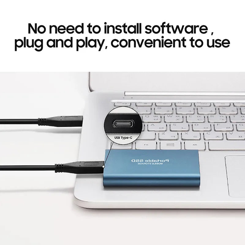 Lenovo 1TB External Hard Disk 2TB High-Speed Hard Drive USB3.1 Type-C Solid State Drive Storage Disks for Laptops/Desktop/Mac