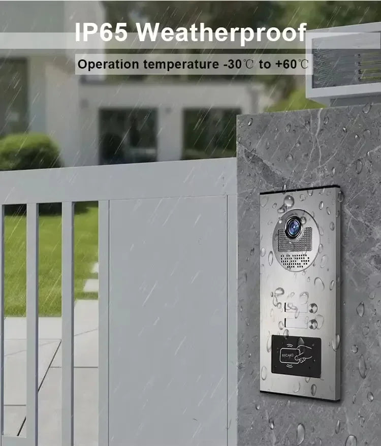 ANJIELO SMART 2/3/4 Unit Multi Apartments Intercom Video Doorbell with RFID Card Unlock 7inch 4Wired Video Door Phone System