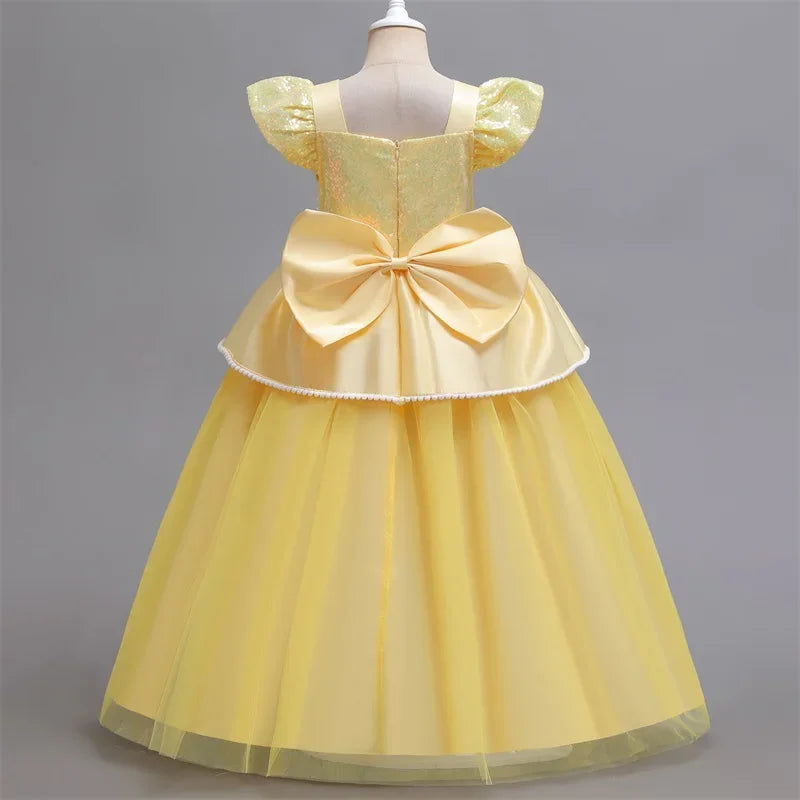 Cinderella Belle Costume for Girls Halloween Disguise Cosplay Rapunzel Princess Dress Baby Christmas Birthday Party Kids Clothes