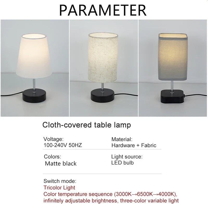 MARPOU Led Desk Lamp Touch Control 5V Three Color Adjustable Temperature Bedroom Bedside Table Lamp for Minimalist Night Light