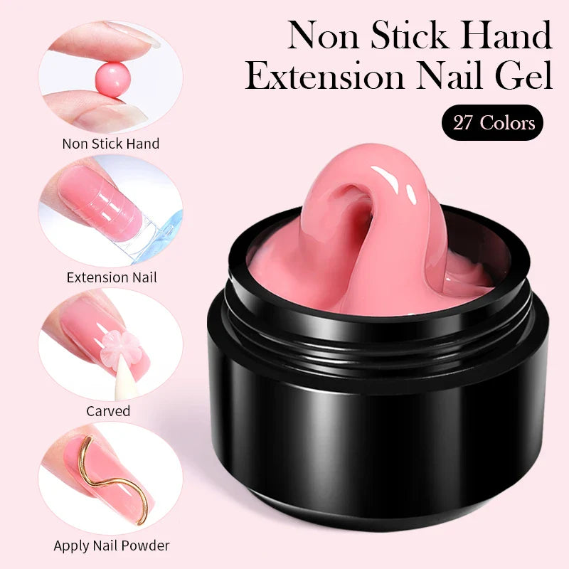 BORN PRETTY Non Stick Hand Solid Extension Nail Gel Polish Clear Pink Nude Aurora Luminous 3D Modeling Carving Nail  Gel