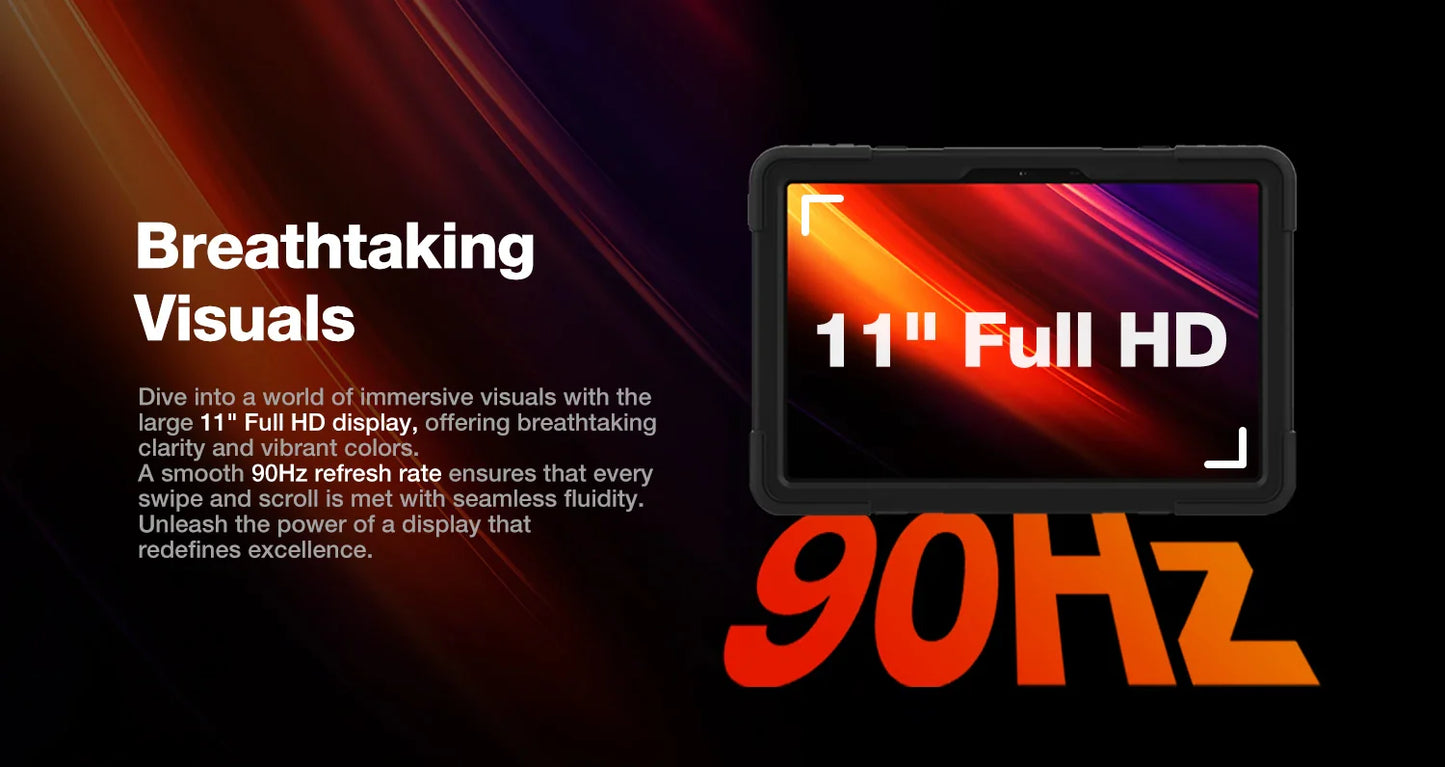 AGM P2 Active 11" FHD Rugged Tablet, IP68 Waterproof/Dustproof, 8GB RAM+256GB, Android 14, G99, Widevine L1 P2W Durable Pad