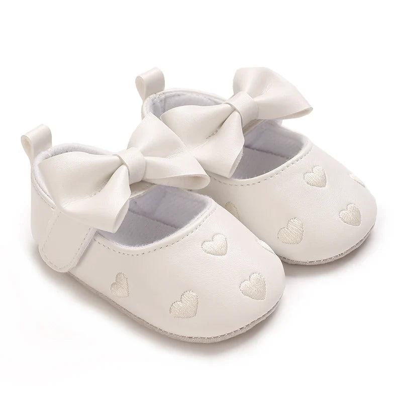 0-1Year Baby Shoes Infant Pre-Walker Shoes Girls Princess Bow Shoes Cute Breathable Flower Soft Sole Casual Sports Footwear