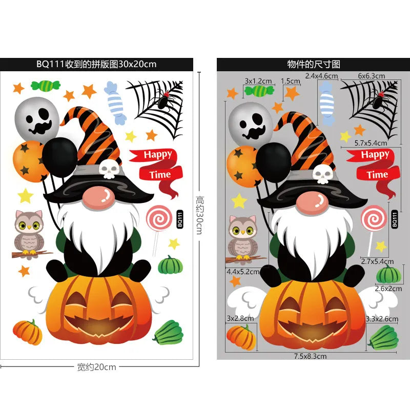 Halloween Decorations Window Clings Halloween Window Stickers Bat Skull Skeleton Stickers Halloween Window Decor for Glass Wall
