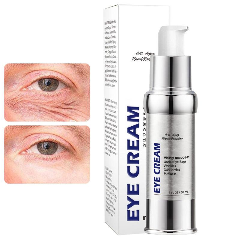 Anti Dark Circle Eye Cream Peptide Eye Bags Hyaluronic Acid Under Eye Cream Roller Massager Skin Care Women Beauty Product 30ml