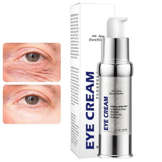 Anti Dark Circle Eye Cream Peptide Eye Bags Hyaluronic Acid Under Eye Cream Roller Massager Skin Care Women Beauty Product 30ml